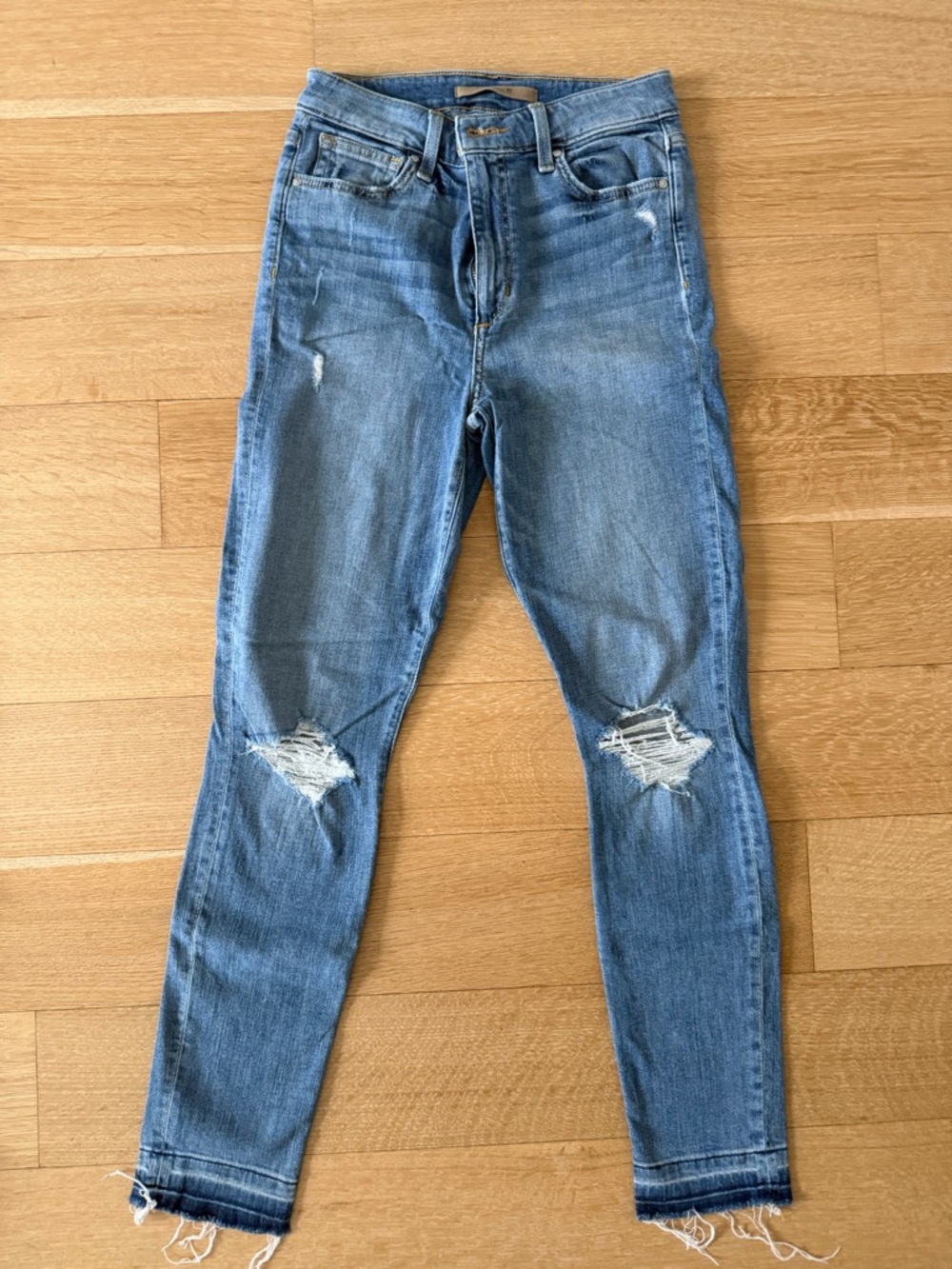 Joe's Jeans Women's Distressed Light Blue Skinny Jeans, Size 27